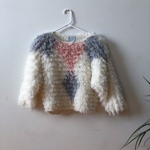 Fuzzy Vintage Crop Sweater